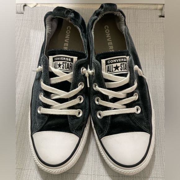 Black Velvet Converse All Star Shoreline Chuck Taylor’s Slip On Sneakers Size 9 - Picture 1 of 9